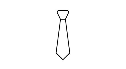 Naklejka premium Tie Outline Icon - Formal Neckwear Vector Illustration