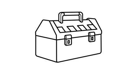 Toolbox Outline Illustration Simple Equipment Box for Storage
