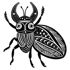 vector illustration of a black beetle