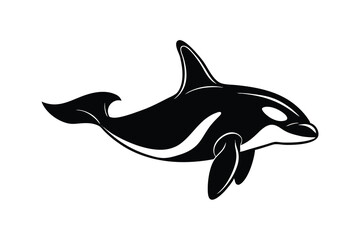 orca marine animal line art vector 