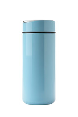 Thermos cup, a children's product design with a simple and cute shape in a light blue color on Png Format and Transparent Background