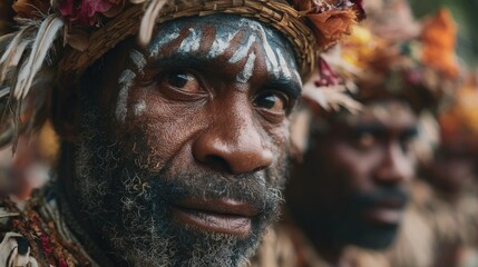 Papua New Guinea people portrait speak over 800 languages they are talking together