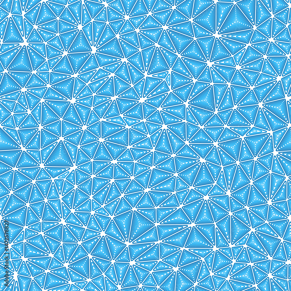 Poster triangulation geometric shapes background. multiple repeated inner triangles. compact triangles size