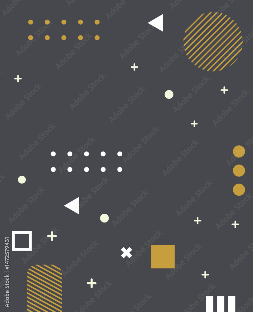 Poster abstract background with geometric shapes. vector illustration in flat style. design element for pos