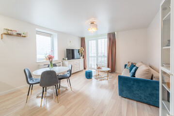 Modern and Stylish Living Room with Elegant Furniture and Decoration