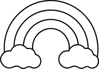 vector illustration of rainbow with clouds
