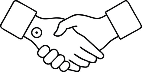 Human robot handshake silhouette icon demonstrating collaboration and partnership concept