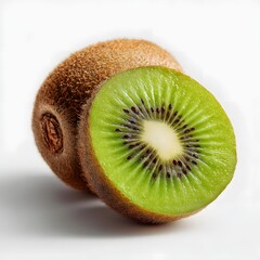 Fresh Kiwi Fruit Slice Isolated on White Background