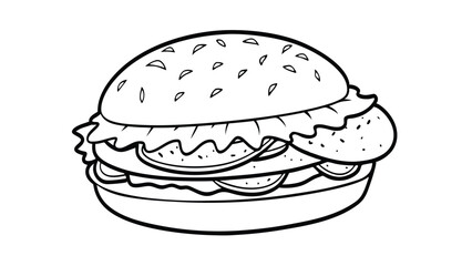 Burger with Lettuce and Tomato