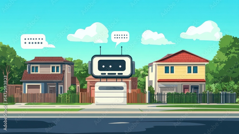 Poster ai technology, smart chat bot. machine learning. chatbot artificial intelligence, chatbot self-learn