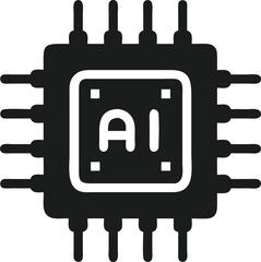 Minimalist ai cpu chip vector illustration flat design for technology concepts