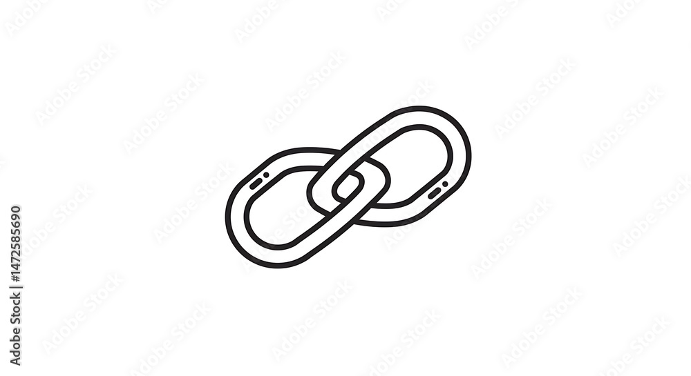 Poster chain links connecting two objects in a simple line art style