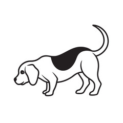 Beagle Sniffing The Ground Silhouette