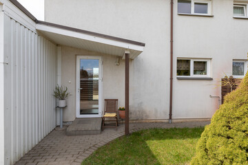 Cozy Exterior View of a Modern Suburban House Entrance