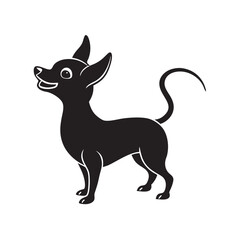 Chihuahua Barking In Playful Stance Silhouette