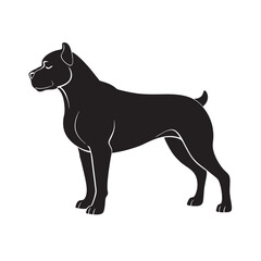 Rottweiler Standing Muscular And Strong Silhouette