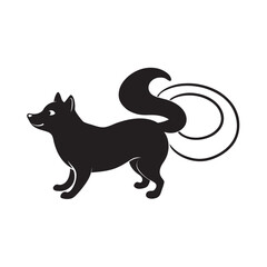 Shiba Inu Spinning With Happy Energy Silhouette