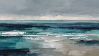 Fototapeta premium Tranquil coastal seascape with subtle color variations.