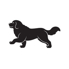 Newfoundland Pouncing With Playful Spirit Silhouette