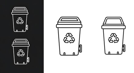 Recycling Bins Graphic Illustration for Eco Awareness