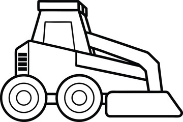 vector illustration of a skid steer loader 