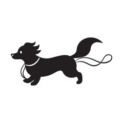 Maltese Running With Flowing Ribbon Silhouette