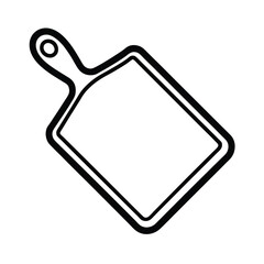 outline of a cutting board line art vector