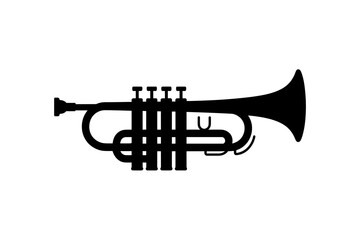 Silhouette trumpet musical instrument illustration © Apon