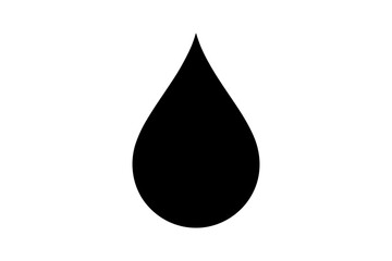 Black water drop vector simple liquid droplet shape