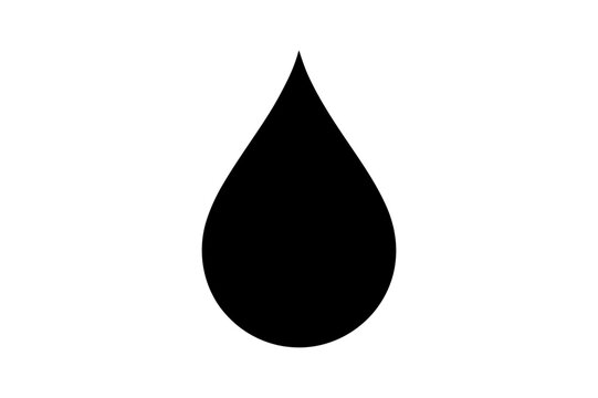 Black water drop vector simple liquid droplet shape