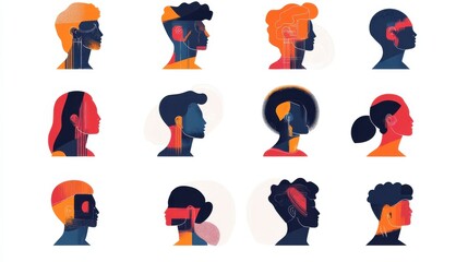 Head hunting abstract concept vector illustration set. Recruitment agency, hiring employee, employment agreement, job listing, resume, vacant job position, contract form, interview abstract metaphor.