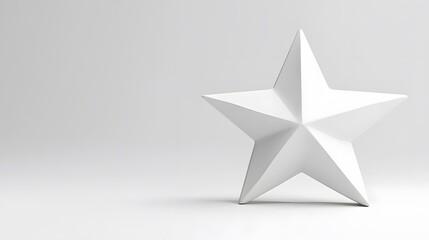 Obraz premium Isolated 3D Star with Smooth Plastic Texture in Clean White Studio