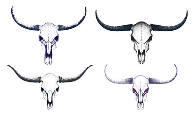 Bull Skull Icon with Horns