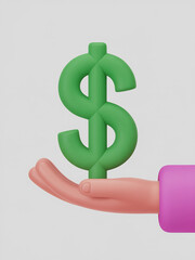 Obraz premium dollar sign on white background