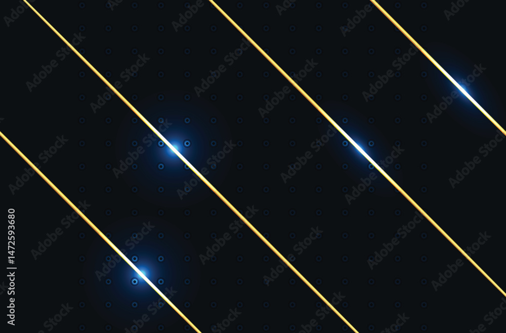 Aufkleber abstract dark blue template background geometric shapes with gold lines stripe with space for your t