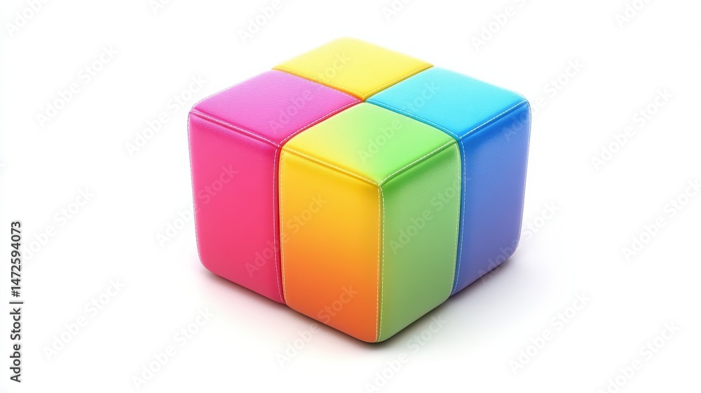 Poster 3d colorful cube isolated on white background.