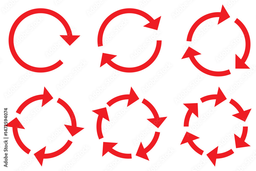 Poster circle arrow icon. refresh and reload arrow icon. rotation vector arrows set. vector illustration.