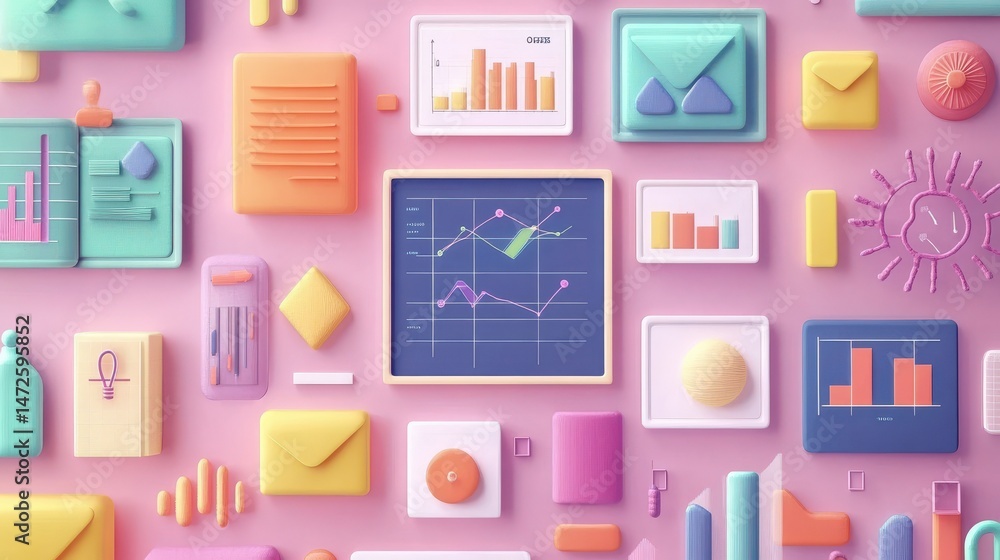 Poster information collection and analysis abstract concept vector illustration set. management information