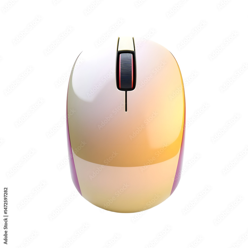 Poster colorful computer mouse, modern design, isolated on white. ergonomic shape and rounded form, perfect