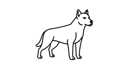 Fototapeta premium Standing Dog Line Art Minimalist Pet Illustration