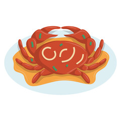 Spicy crab dish with garnish