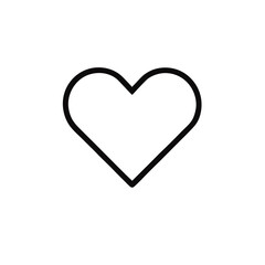 heart line art icon with white background.