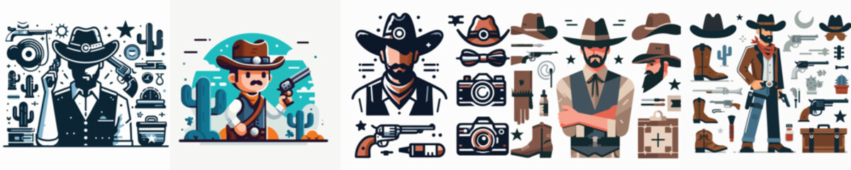 Vector of a cowboy