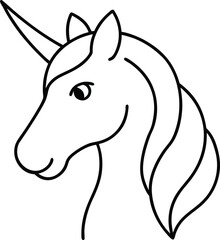 vector illustration of a unicorn head