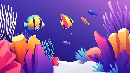 Obraz premium Vibrant Coral Reef Fish Scene.