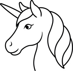 vector illustration of a unicorn head