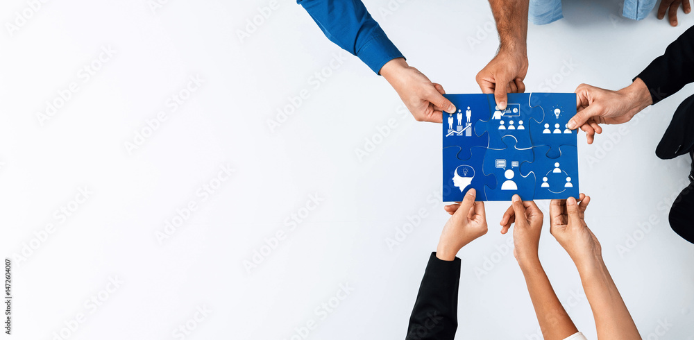 Leinwandbilder This image showcases diverse hands gathering around a blue graphic chart that represents business concepts, emphasizing collaboration and teamwork in a professional environment. Amity