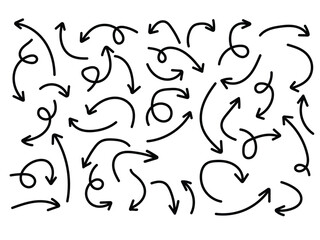 hand drawn Arrows icons Set. Arrows big black icon set. Arrow icons symbol design. Arrow flat vector collection