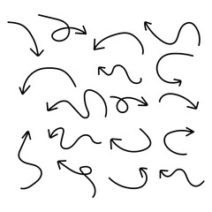 Obraz premium hand drawn Arrows icons Set. Arrows big black icon set. Arrow icons symbol design. Arrow flat vector collection