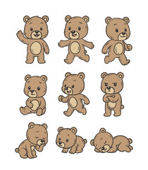 Cute Bear Doodle Style Illustration